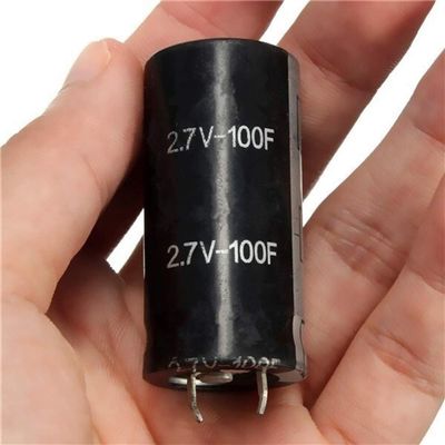GAJUST 1pc Capacitor 2.7V 100F Ultra Capacitor New Electrical Components Black Color 25mmx50mm