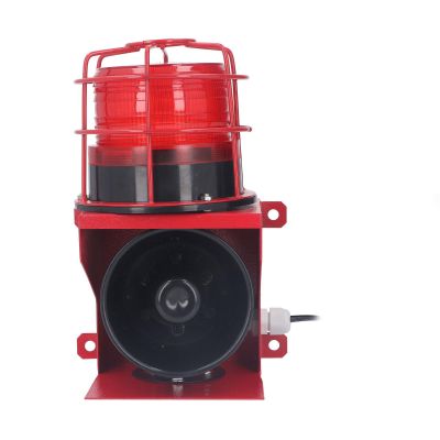 115db Sound Industrial Audible Visual Alarm with IP65 LED Strobe, Wall Mounting Emergency Strobe Sound Light Alarm for Mines, Quarries, Construction Sites (US Plug 110V)