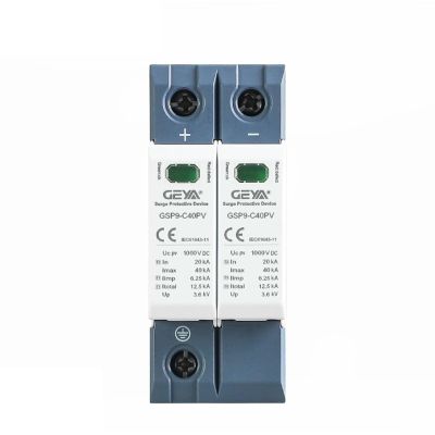 GSP9 2P SPD DC 600V 1000V 20KA~40KA House Surge Protector Protective Low-Voltage Arrester Device (Size : 2P 1000VDC)