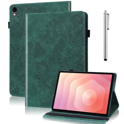 VODEFOX Case for Kindle Fire HD 10 & 10 Plus Tablet (13th/11th Generation, 2023/2021 Release) 10.1",PU Leather Folio Stand Embossed Flower Cover with Card Slots for Fire Tablet HD 10 2023 - Green