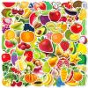 100 Pieces Vegetable and Fruit Stickers Cartoon Food Stickers Laptop Skateboards Guitar Water Bottle Scrapbooking Waterproof Vinyl Stickers view 2