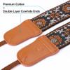 Padwa Lifestyle Camera Strap - 2" Wide Double Layer Cowhide Head Cotton Strap,Vintage Jacquard Embroidery Universal Neck & Shoulder Camera Straps for Photographers and All DSLR Cameras (Brown flower) view 2