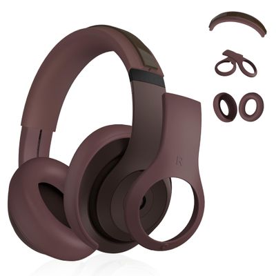 3 in 1 Silicone Case for Beats Studio Pro, Anti-Scratch Ear Pad Case Cover Shell Headband Accessories Soft Silicone Skin Protector for Beats Studio Pro (Brown)