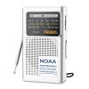 PRUNUS J-161 Pocket NOAA Weather Radio, AM FM Radio Battery Operated by 2 AA Transistor Radio with Best Reception,Stereo Earphone Jack, for Emergency,Hurricane,Running, Walking,Home (Silver) view 1