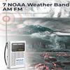 PRUNUS J-161 Pocket NOAA Weather Radio, AM FM Radio Battery Operated by 2 AA Transistor Radio with Best Reception,Stereo Earphone Jack, for Emergency,Hurricane,Running, Walking,Home (Silver) view 2