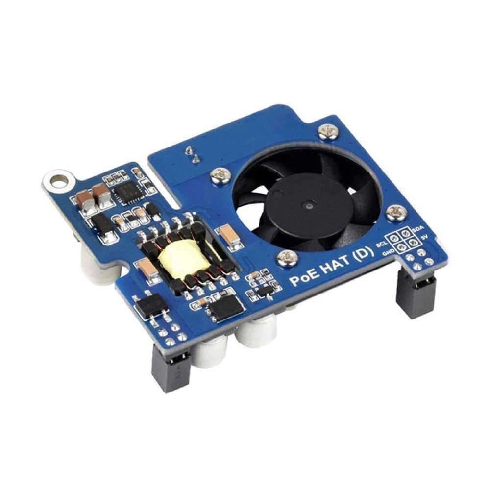 Acinkeety PoE HAT for RaspberryPi 4/3B+ with Cooling Fan Rack-Mounted 802.3af Power Over Ethernet Expansion Board Replacement Power Over Ethernet