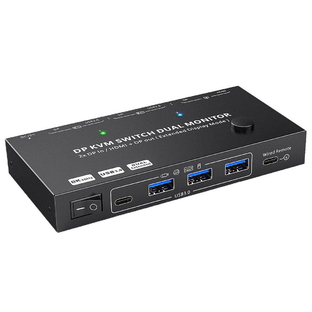 High Port KVM Switcher for Enhanced Visual Experience and Convenient Device Sharings with Single Setups USB with KVM Switcher