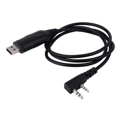 flexman 1m Black USB Programming Cable, Universal Plug Play USB Programming Cable with Plug 2 Pin, KPG-22 Compatible for Handheld Radios