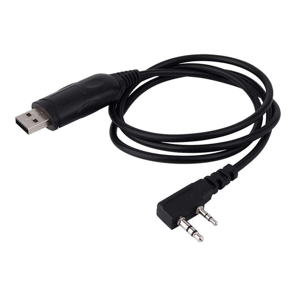 flexman 1m Black USB Programming Cable, Universal Plug Play USB Programming Cable with Plug 2 Pin, KPG-22 Compatible for Handheld Radios