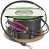 130ft/40m OD-5mm Industrial TPU OM4 Fiber LC to LC Outdoor Armored Fiber Patch Cable, Duplex Multimode Fiber Optic Cable, 40G/100G, 50/125, OM4 LC-LC with Pulling Eye Kit Installed on one end view 1