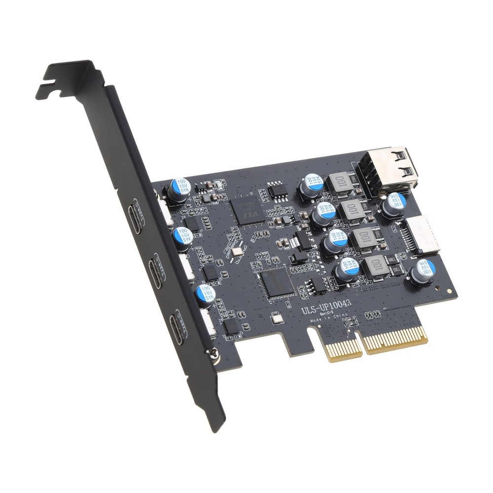 Acinkeety 3 Ports PCI-E to USB 3.2 Type-C Adapter Car with 3 Type-C Expansion PCI-Express X16 for Windows7/8/10/11 Linux- USB3.2 PCIE 4X Expansion Card 20Gbps with 3X Type-C Converter PCIE Adapter