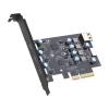 Acinkeety 3 Ports PCI-E to USB 3.2 Type-C Adapter Car with 3 Type-C Expansion PCI-Express X16 for Windows7/8/10/11 Linux- USB3.2 PCIE 4X Expansion Card 20Gbps with 3X Type-C Converter PCIE Adapter view 1