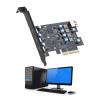 Acinkeety 3 Ports PCI-E to USB 3.2 Type-C Adapter Car with 3 Type-C Expansion PCI-Express X16 for Windows7/8/10/11 Linux- USB3.2 PCIE 4X Expansion Card 20Gbps with 3X Type-C Converter PCIE Adapter view 3