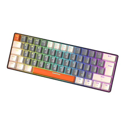 Acinkeety T60 62 Keys Russian Gaming Mechanical Keyboard Type-C Russia Keyboard 18 Kinds Backlit Modes Type-C 62-Key T60 Russian Mechanical Keyboard 60% Small Game Keypad Luminous