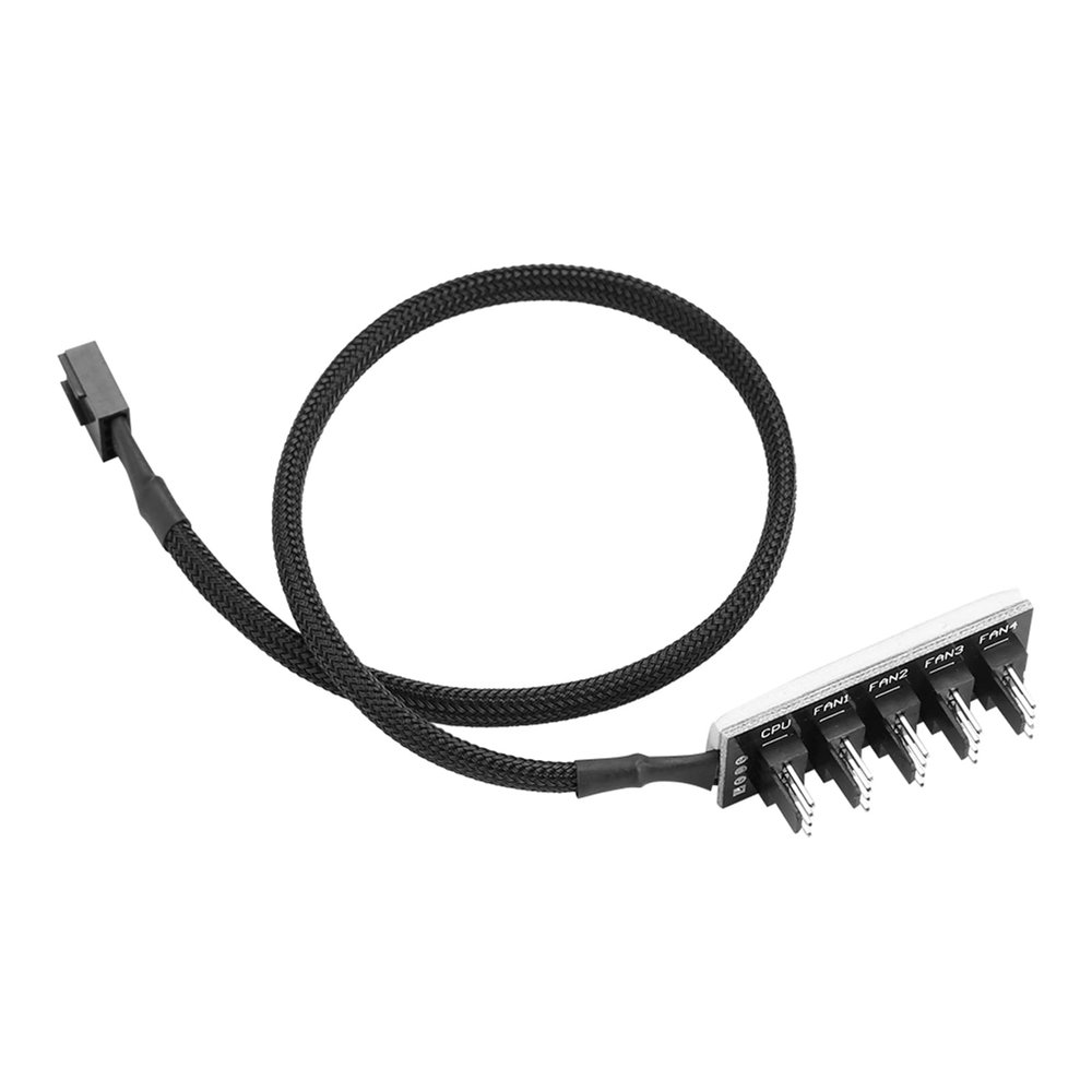 5 Port Fan Hub, 1 Female to 5 Male 4 Pin PWM CPU Cooling Fan Splitter Hub Adapter Cable with Strong Adhesive Tape for CPU Fan, Case Fan Support Five Fans