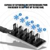 5 Port Fan Hub, 1 Female to 5 Male 4 Pin PWM CPU Cooling Fan Splitter Hub Adapter Cable with Strong Adhesive Tape for CPU Fan, Case Fan Support Five Fans view 4