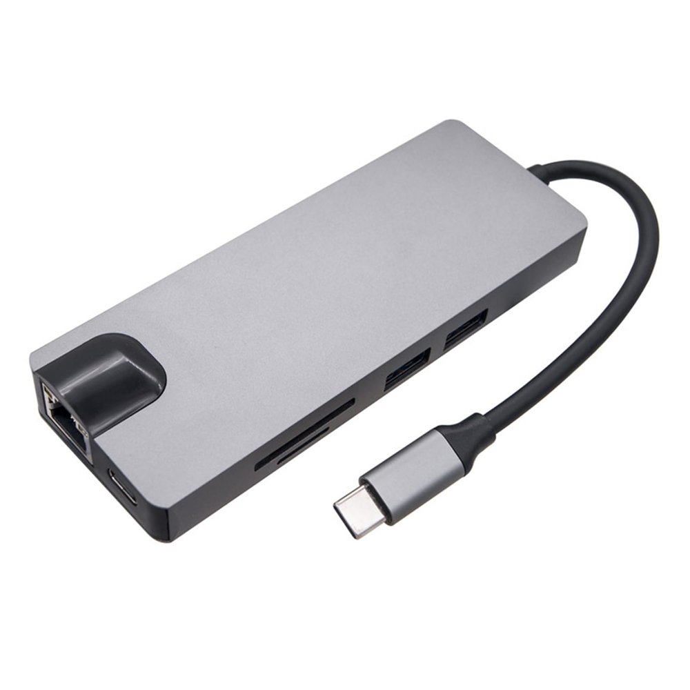 Acinkeety USB C Splitter VGA USB 3.0 100/1000Mbps SDTF Adapter for Laptop Computer Notebook Aluminum Extender USB C Splitter Cable 8 in 1