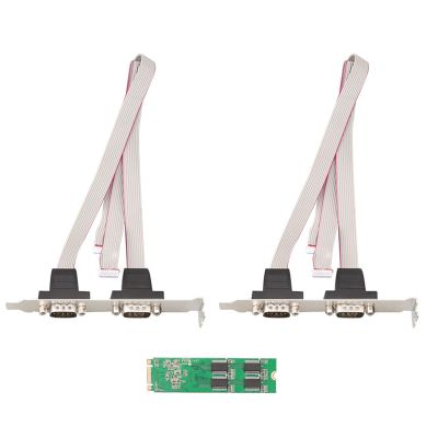 Acinkeety M.2 M-Key to 4 X RS232 COMM Serial Port M-Key Adapter DB9 Expansion Card 4 Port Rs232 Serial
