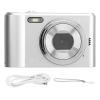 Portable Digital Camera 2.4in, 48MP 1080P 16X Zoom Vlogging Camera, Anti Shaking Selfie Camera for Teens Students Boys Girls Seniors, Silver view 2