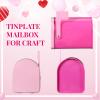 Hicarer 8 Pcs 5'' x 3'' Valentine Tinplate Mailbox Toy Small Decorative Mailbox Mini Tin Postbox DIY Crafts for Valentine Party Favor Greeting Cards Exchange Gifts Classroom Prize Supply view 2