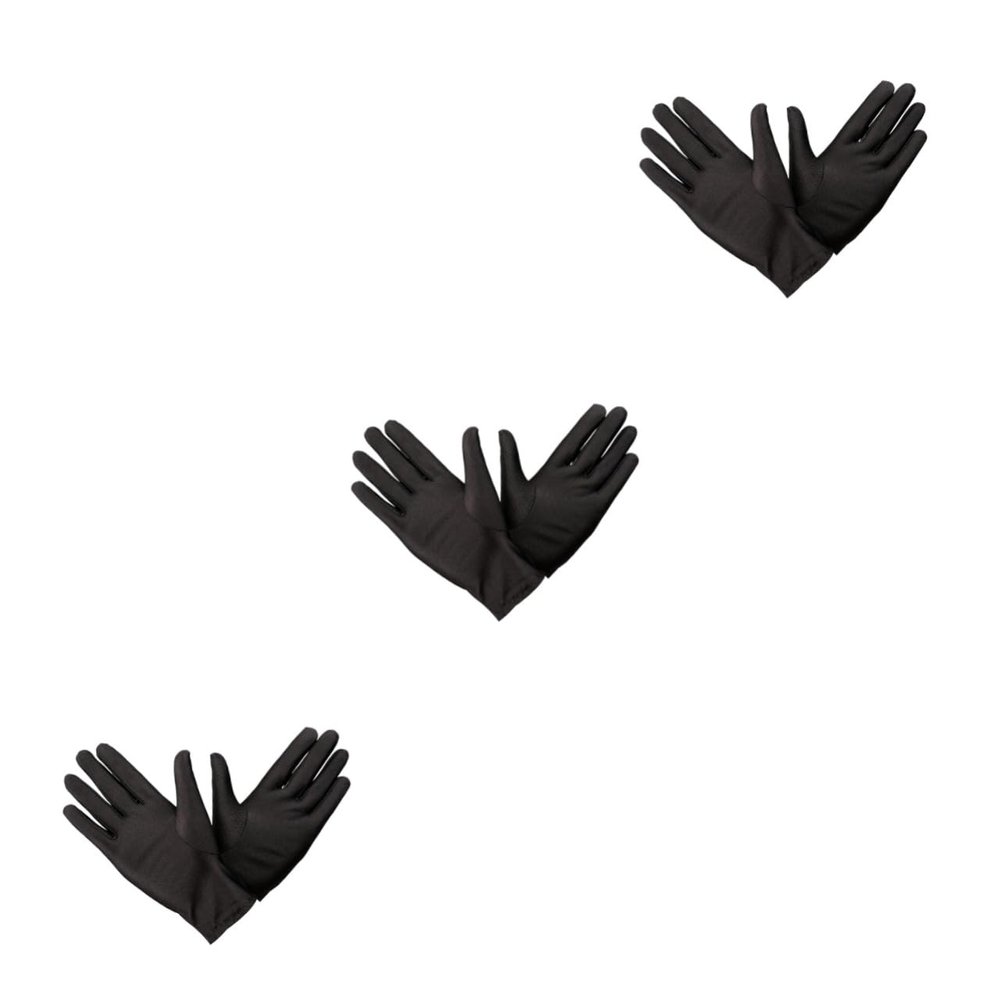 IMIKEYA 9pairs Elastic Spandex Gloves for Jewelry Inspection Breathable Performance Gloves Comfortable Etiquette Black for Art Handling and Electronics