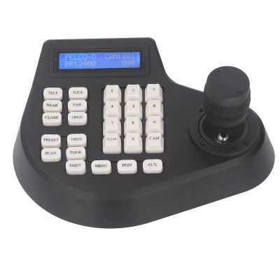 3D PTZ Camera Controller, PTZ Camera Keyboard RS485 PTZ Joystick Controller LCD Display Control Device for Safety Monitor (US Plug)