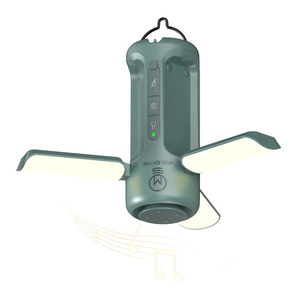 4 in 1 Foldable Camping Lantern with Bluetooth Speaker, Portable Flashlight, LED Folding Tent Lights, 750Lm, 5 Modes