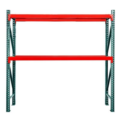Shelving Inc. 24" d x 96" w x 72" h 2-Tier Teardrop Pallet Rack Starter Unit, No Decking, 3-1/2"h Beams, Weight Capacity 3,385lbs Per Level