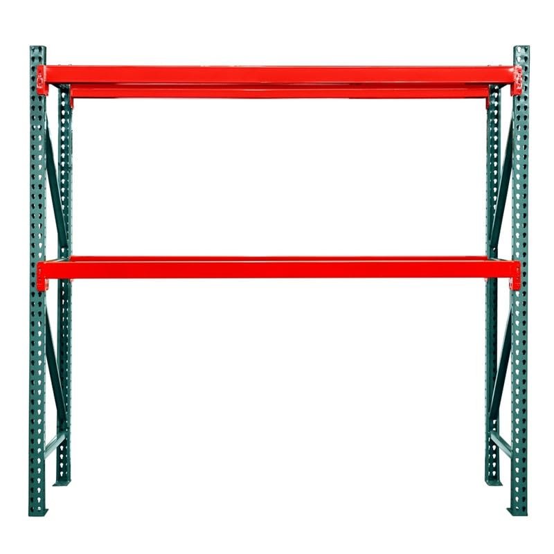 Shelving Inc. 24" d x 96" w x 72" h 2-Tier Teardrop Pallet Rack Starter Unit, No Decking, 3-1/2"h Beams, Weight Capacity 3,385lbs Per Level