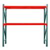 Shelving Inc. 24" d x 96" w x 72" h 2-Tier Teardrop Pallet Rack Starter Unit, No Decking, 3-1/2"h Beams, Weight Capacity 3,385lbs Per Level view 1