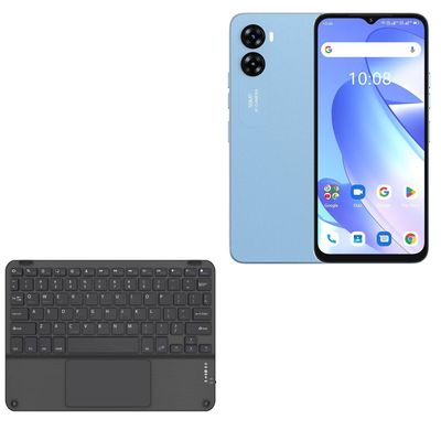 BoxWave Keyboard Compatible with Umidigi G3 - SlimKeys Bluetooth Keyboard with Trackpad, Portable Slim TouchPad - Jet Black