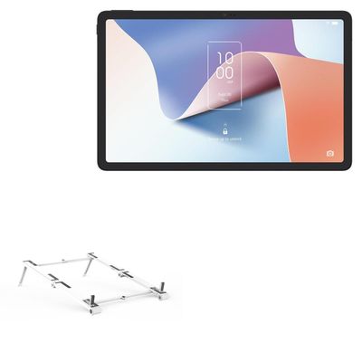 BoxWave Stand and Mount Compatible with TCL NxtPaper 11 - Pocket Aluminum Stand 3-in-1, Portable Multi Angle Viewing Riser - Metallic Silver