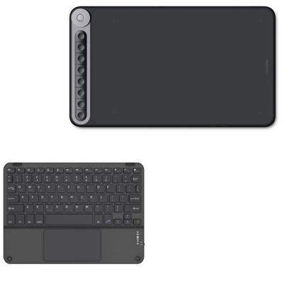 BoxWave Keyboard Compatible with Huion Dial Q620M - SlimKeys Bluetooth Keyboard with Trackpad, Portable Slim TouchPad - Jet Black