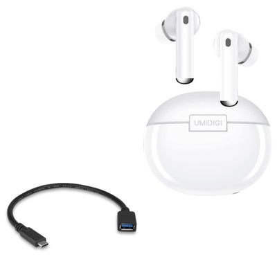 BoxWave Cable Compatible with Umidigi AbleBuds Free - USB Expansion Adapter, Add USB Connected Hardware to Your Phone