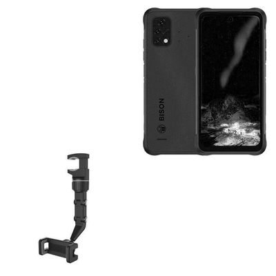 BoxWave Car Mount Compatible with Umidigi Bison 2 - Rearview Mirror Car Mount, Rear View Mirror Adjustable GPS Car Mount - Jet Black