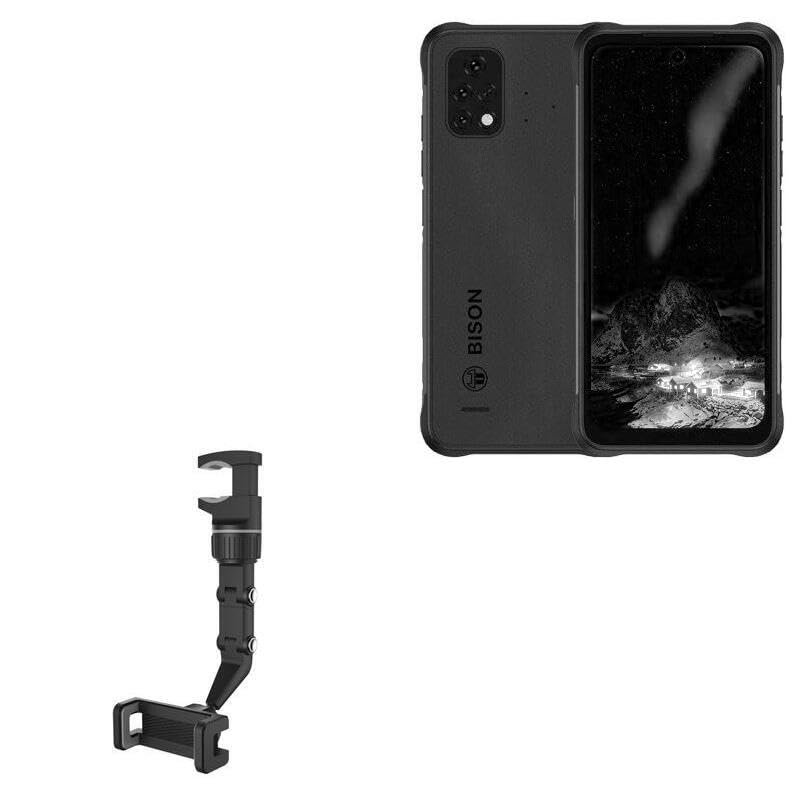 BoxWave Car Mount Compatible with Umidigi Bison 2 - Rearview Mirror Car Mount, Rear View Mirror Adjustable GPS Car Mount - Jet Black