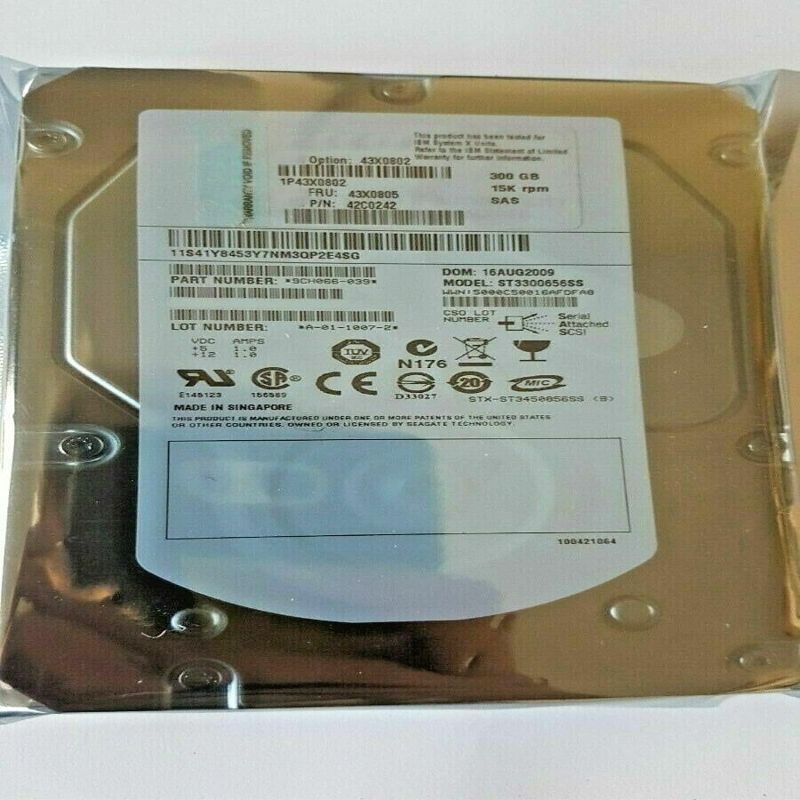 300 GB SAS ST3300656SS System X 43X0802 15K RPM 3.5" Hard Drive