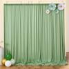 10x8ft Wrinkle Free Sage Green Backdrop Curtains for Parties, Polyester Photo Backdrop Drapes for Wedding Birthday Party Photography Background Curtains Decoration view 1