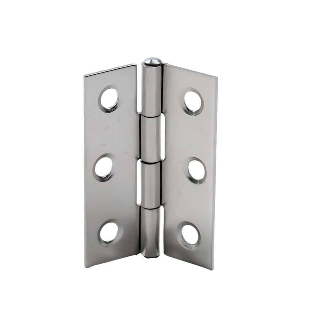 VNE 10pcs Stainless Steel Door Hinges 4.4 * 3.1cm Silver Door Hinge Connector 6 Mounting Holes for Door Wooden Box Cabinet Drawer