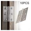 VNE 10pcs Stainless Steel Door Hinges 4.4 * 3.1cm Silver Door Hinge Connector 6 Mounting Holes for Door Wooden Box Cabinet Drawer view 2