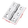 VNE 10pcs Stainless Steel Door Hinges 4.4 * 3.1cm Silver Door Hinge Connector 6 Mounting Holes for Door Wooden Box Cabinet Drawer view 3