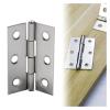 VNE 10pcs Stainless Steel Door Hinges 4.4 * 3.1cm Silver Door Hinge Connector 6 Mounting Holes for Door Wooden Box Cabinet Drawer view 4