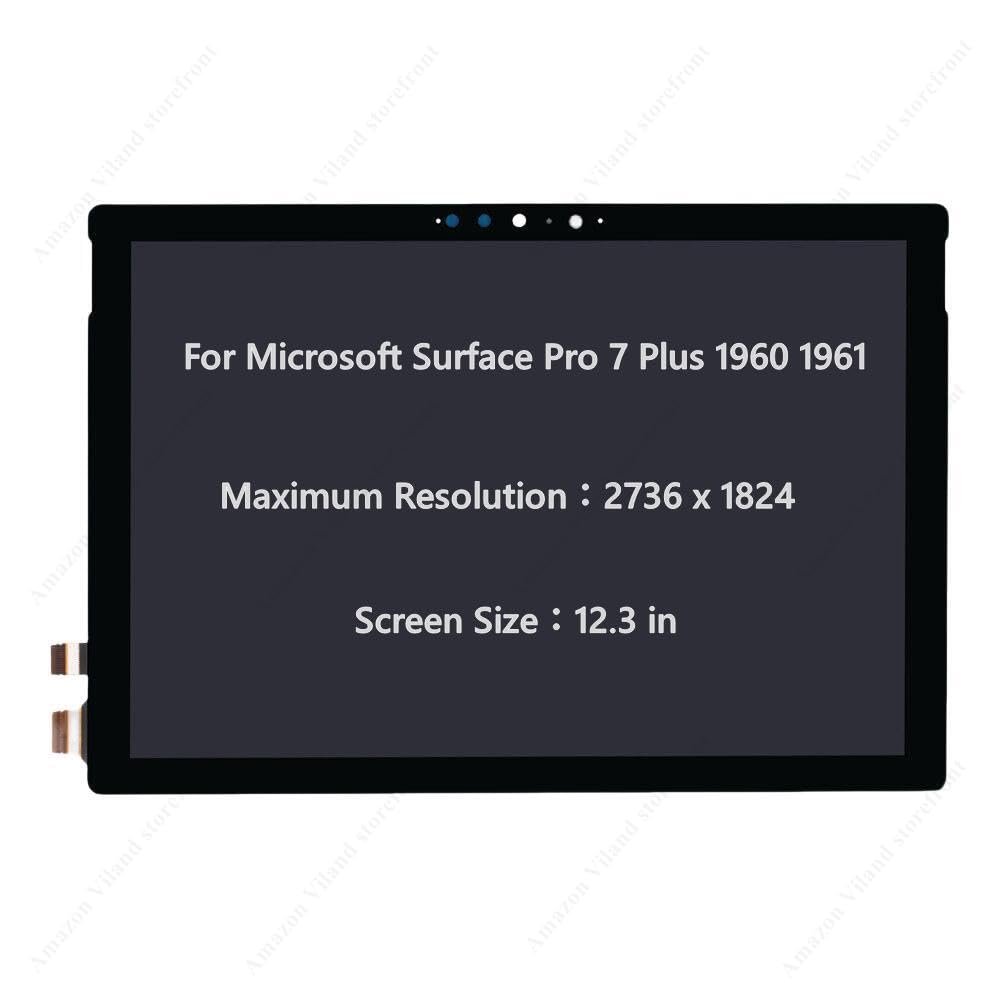 12.3" LCD Touch Screen for Microsoft Surface Pro 7 Plus 1960 1961 Display Digitizer Assembly 2736x1824 Panel Replacement Screen