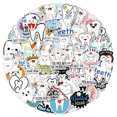 100Pcs Tooth Stickers for Kids, Vinyl Dental Stickers Tooth Fairy Stickers Decals for Laptop Water Bottle Bumper Luggage Computer Skateboard Snowboard