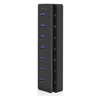 RKEBK 7 Port USB 3.0 HUB 5Gbps High Speed Powered Adapter Cable Splitter Extender PC 1108