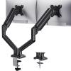 HUANUO Dual Monitor Mount for 2 Monitors up to 32 inches, Each Arm Holds Max 22lbs, Dual Monitor Stand with Advanced System, Height-Adjustable/Tilt/Swivel/Rotate, VESA Standard 75mm or 100mm view 1