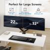 HUANUO Dual Monitor Mount for 2 Monitors up to 32 inches, Each Arm Holds Max 22lbs, Dual Monitor Stand with Advanced System, Height-Adjustable/Tilt/Swivel/Rotate, VESA Standard 75mm or 100mm view 2