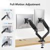 HUANUO Dual Monitor Mount for 2 Monitors up to 32 inches, Each Arm Holds Max 22lbs, Dual Monitor Stand with Advanced System, Height-Adjustable/Tilt/Swivel/Rotate, VESA Standard 75mm or 100mm view 3