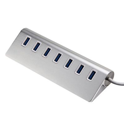 RKEBK 7 Port USB 3.0 Hub Aluminum Splitter Adapter High Speed for PC Laptop Mac