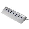 RKEBK 7 Port USB 3.0 Hub Aluminum Splitter Adapter High Speed for PC Laptop Mac view 1